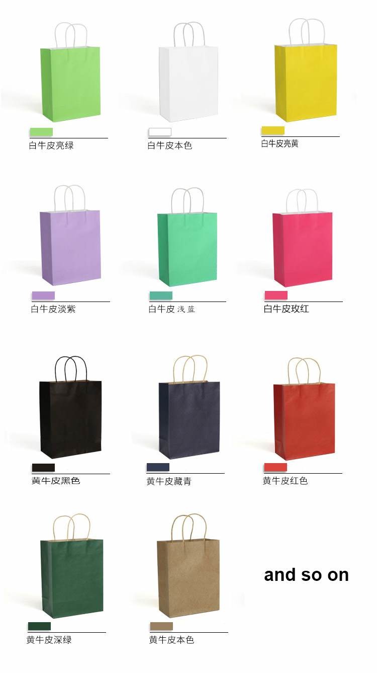 Different Types Kraft Paper Gift Shopping Bags With Twisted Handles