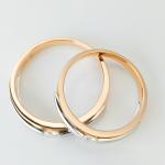 Red White Double Color 7.8g gold Couple Rings For Engagement