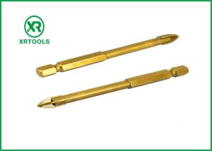 Quality Titanium Coated Glass Metric Masonry Drill Bits Gold Color Welded Process wholesale
