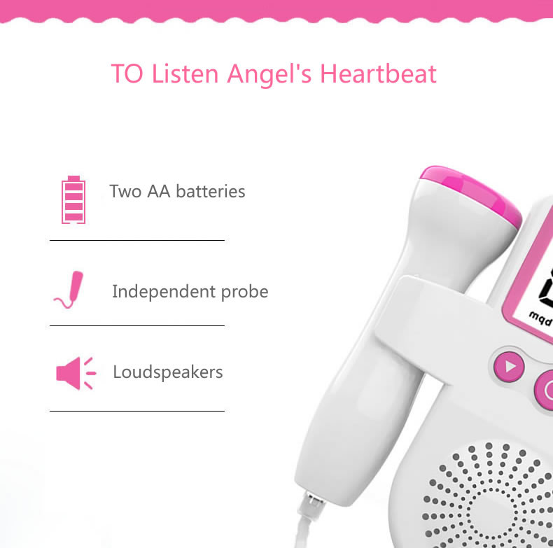 LCD Display Fetal Heart Rate Detector Doppler Heartbeat Detector For Pregnancy