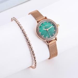 Quality Rose Gold 27mm Ladies Watch Gift Set With Fried Dough Twist Bracelet wholesale