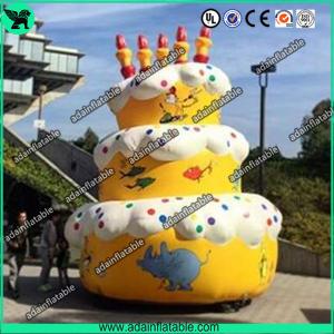 Quality 5m Advertising Inflatable Birthday Cake Model With Custom Logo Printing wholesale