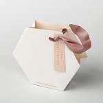 Special Design Hexagon Jewelry Paper Bag Custom Paper Shopping Bags With Ribbon