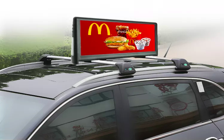 3G 4G Wireless Control P2.5 P3.33 Taxi Led Display Car Top Sign Double Sided