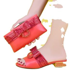 Quality Supoo Wedding Italian ladies shoes and bags set adorned with fashionable PU material wholesale