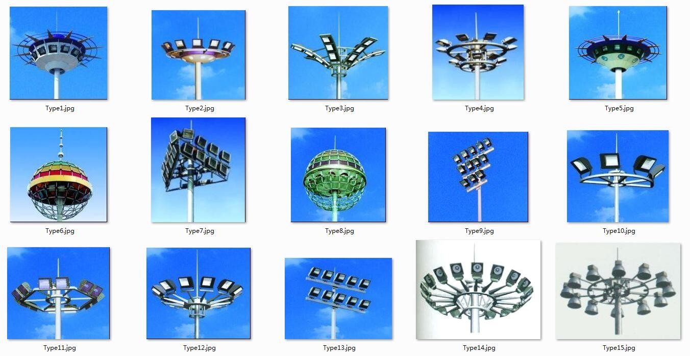 Q235 Basketball stadium outdoor hexagonal galvanized 200W LED 25M High Mast Light Pole with ladders