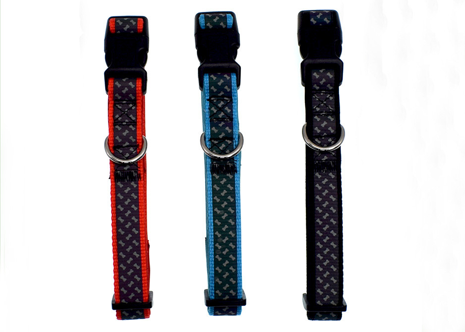 Fashion Neoprene Padded Nylon Dog Collars Reflective , Length 0-60cm