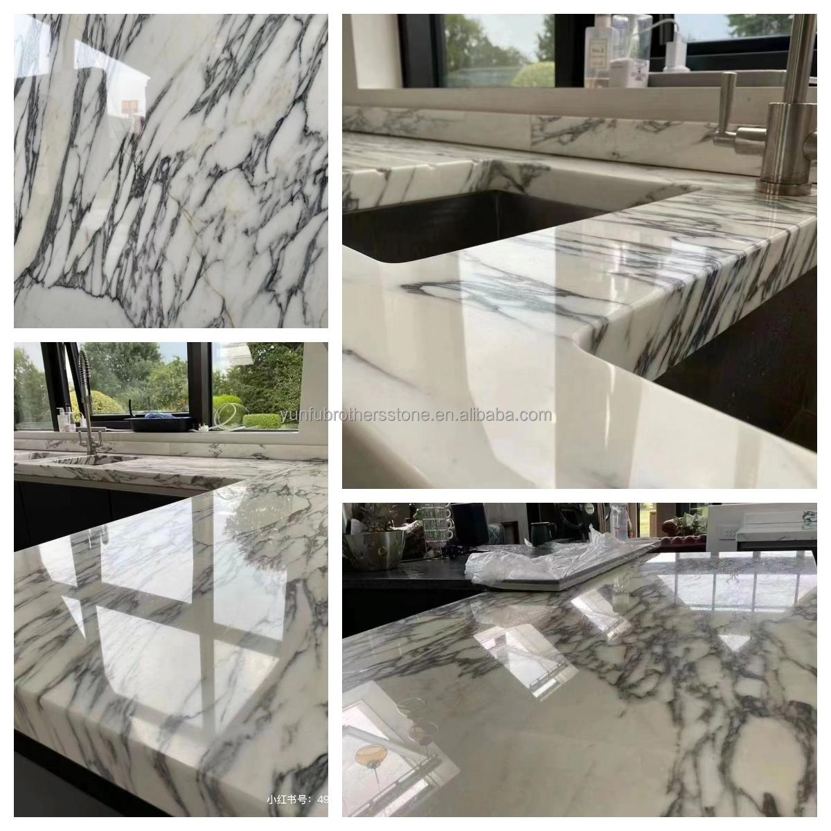 Modern Wood Grain Corinthian Marble Column Cladding for Customized Villa Enhancements