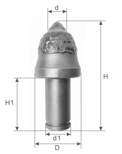 Round shank cutter bit for core barrel auger drilling tools 0