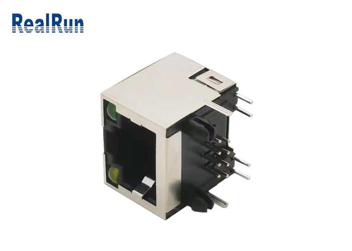 PA46 8P8C Modular RJ45 Female Connector PBT With Metal Shield