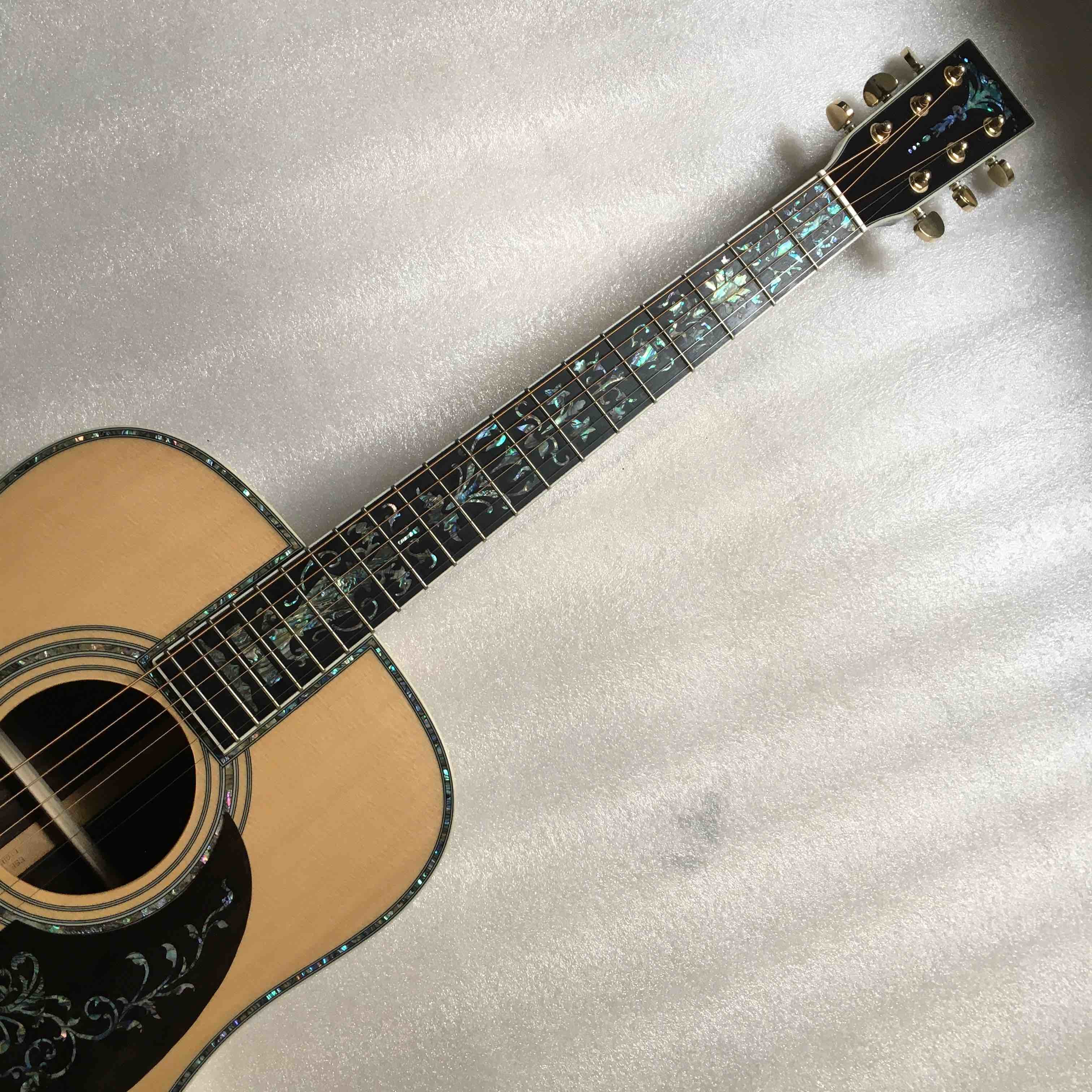 AAAA All Solid Europe Spruce Dreadnought D45AA Shape Acoustic Electric Guitar