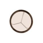 Black Contemporary Small Round Wood Coffee Table Tempered Glass Top