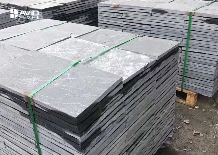 Grey Natural Slate Stone Tile For Floor / Exterior Wall Moisture Proof Wind Resistant