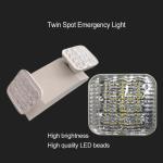 2W 240V Two Head Emergency Light Rechargeable Battery