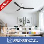 60" Ceiling Fan Light Quiet Indoor Decorative 3 Wood Blade Dc Motor