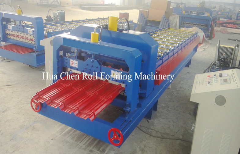 Hydraulic Cr12 Cutting Blades Roofing Step Tile Roll Forming Machine With PLC Control