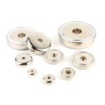 Chrome Coating N52 Neodymium Pot Magnet With Borehole