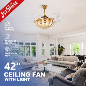 Quality Foldable Blade LED Ceiling Fan 42 Inch Gold/OEM with LED Light and Blades wholesale