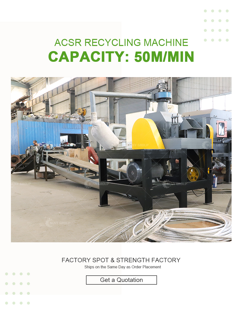 Hit 100 ACSR Wire Recycling Machine for Aluminum Conductor Steel Reinforced Recycling
