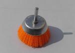Yellow Bristle 3 Inch OD Nylon Abrasive Cup Brush 120 Grits For Polish the Wood