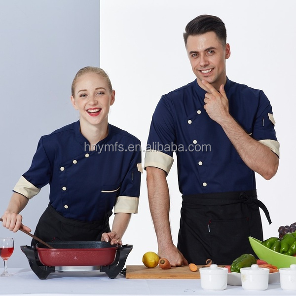 chef uniform factory supplier hot sale white knot button long sleeve designer chef uniform