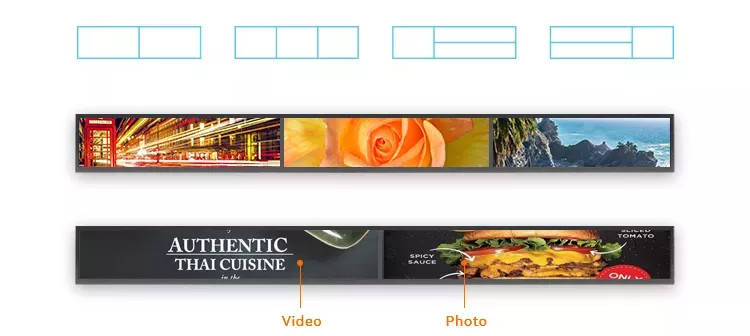 46.6 Inch Bar Stretched lcd display panel Shelf Edge Lcd Display