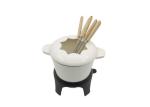 OEM Cheese Cast Iron Fondue Pot Non Stick Enamel Flat Bottom