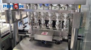 Quality PLC Touch Screen Controlled Media Filling Machine Easy Operation Conveyor Belt Included wholesale