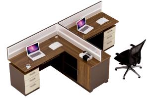 Quality modern wood 2 seater office desktop partition workstaion table office furniture wholesale
