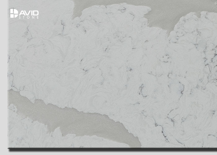 Low Maintenance Quartz Slab For Kitchen Countertops / Bathroom Vanity Tops