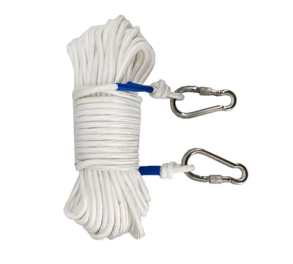 Wear Resistant Free Diving buoy , White Safety 8mm nylon Line Rope Easy