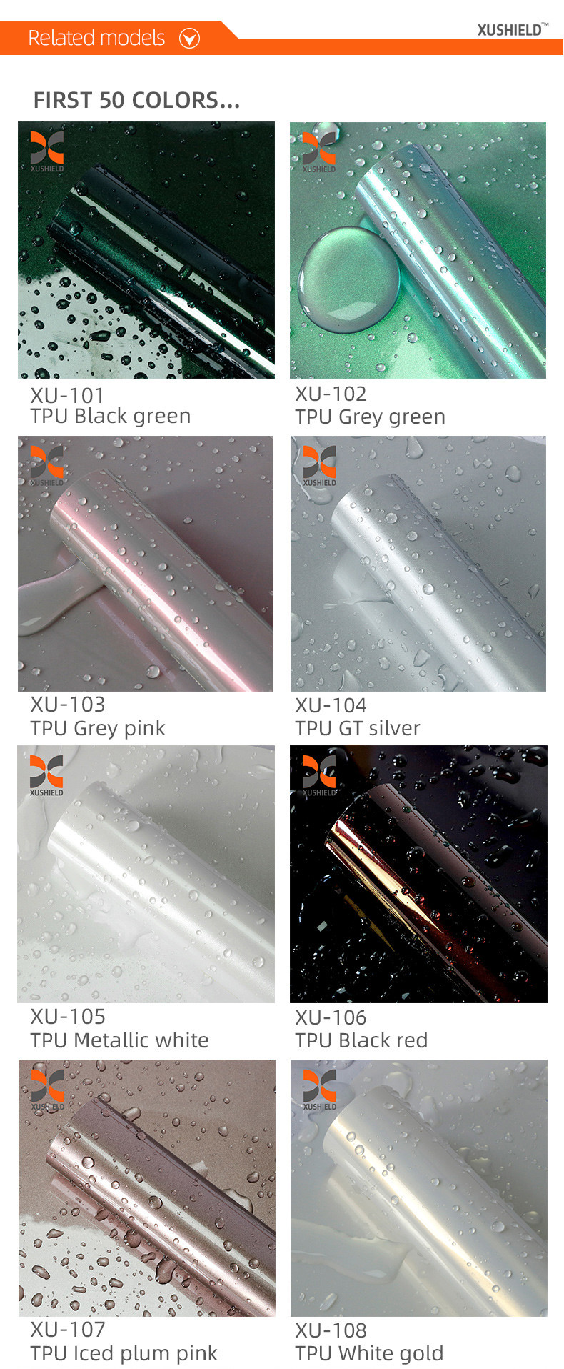 TPU Liquid silver ppf film 7.5Mil 6.5 Mil Anti Scratch Heat Repair Clear nano ceramic paint protection film TPH TPU ppf for car