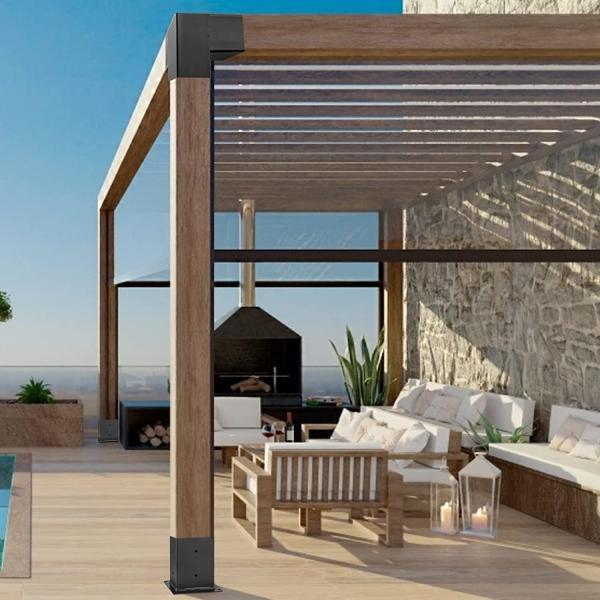 Black Surealong Outdoors Patio Design Support Metal Steel Brackets Kits Wood