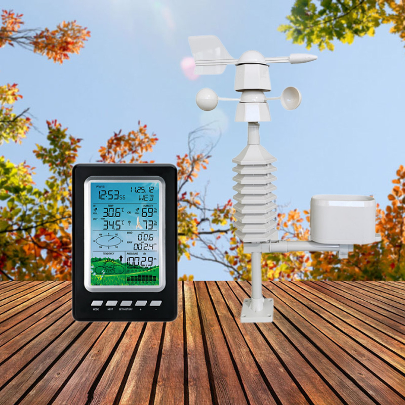 Professional Temperature And Humidity Outdoor Wireless Weather Station With Rain Gauge