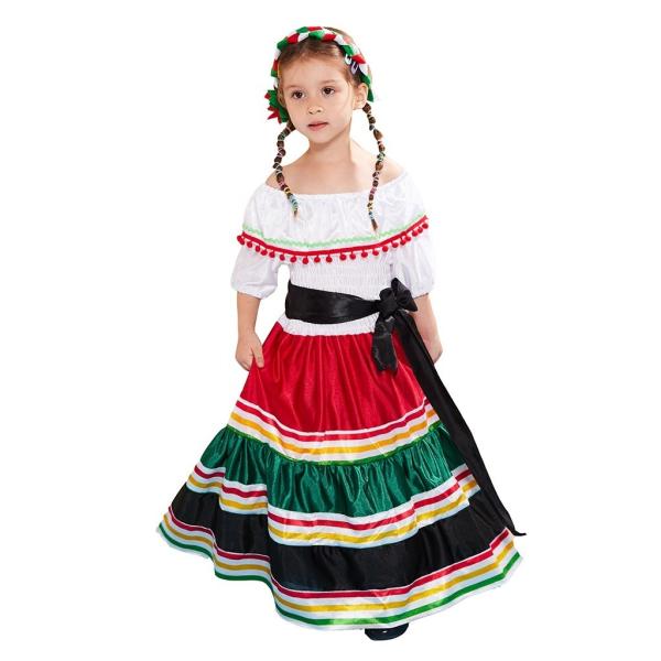 Young Girl Festival Dress Day of the Dead Halloween Cosplay Costume in Dresses