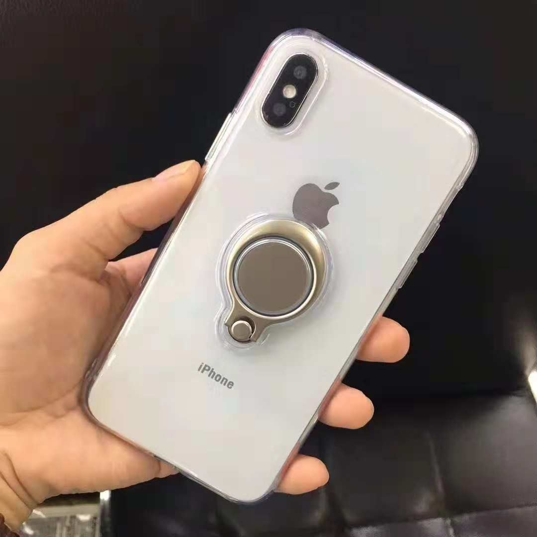 Color Clear Ring Magnetic Car Mount Holder Soft TPU Case Back Cover For Samsung J7 2018 S7 Edge A6 Plus/J8 2018/A9 STAR