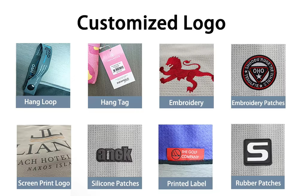 Printed Microfiber Waffle Pattern Tour Golf Club Cleaning Towel Custom logo Sublimation Waffle Golf Towel