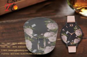 Quality flower watch with pu leather band fashion watch for ladies with a pu flower design box wholesale