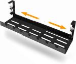 Single Tier Telescopic Steel Cable Wiring Tray for Under Desk No Drilling