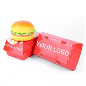 Quality 4C/UV/Lamination/Varnish Burgers Boxes Fast Food Packaging Paper for Customized Sizes wholesale