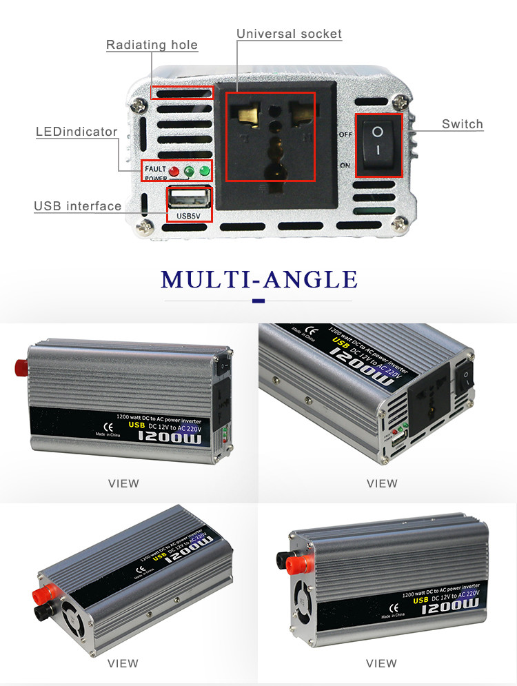 Modified sine wave for tv 12V to 220V voltage high power inverter