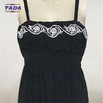 Women black batwing sleeve embroidery elegant dress ladies executive dresses