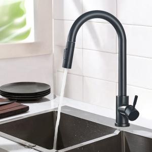 Quality Black Stain Resistance Stainless Steel Kitchen Faucet Laser Logo wholesale