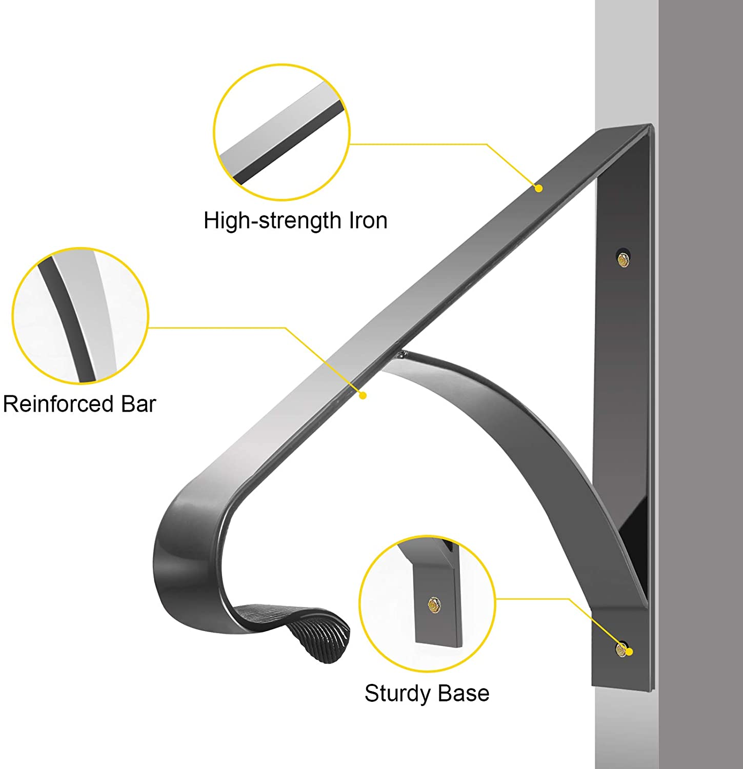 Steel/wood Stairway Support Hardware Single-side Bracket for Stairway Handrail Mount