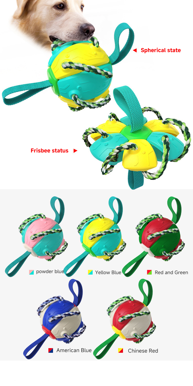 Bite Resistant Training Dog Friendly Soccer Ball Outdoor Dog Soccer Ball With Tabs