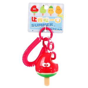 Quality Cartoon Keychain Set Soft Touch Fruit Pendant Key Ring for Kids Party Favors School and Office wholesale