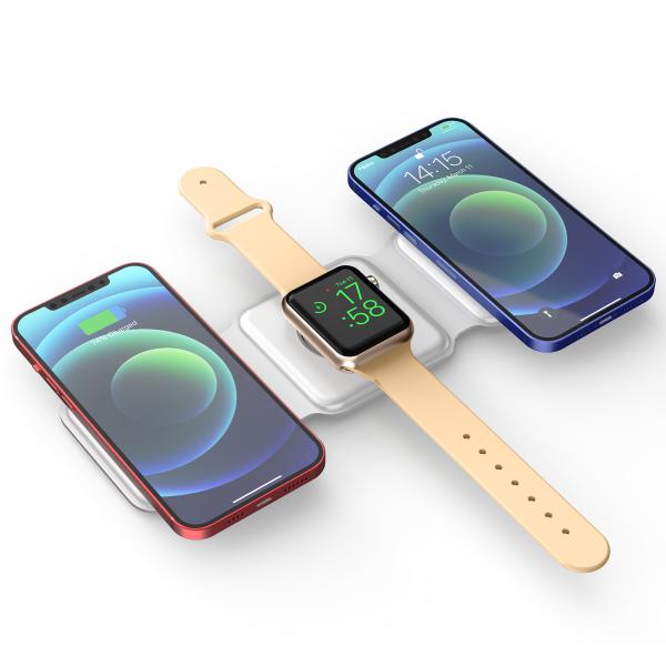 15W Fast Charging Portable Wireless Charger For Watches QC3.0 Charging Black