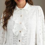 White Black Ladies Lace Dresses A Line 3 4 Sleeve Lace Dresses Pure Color