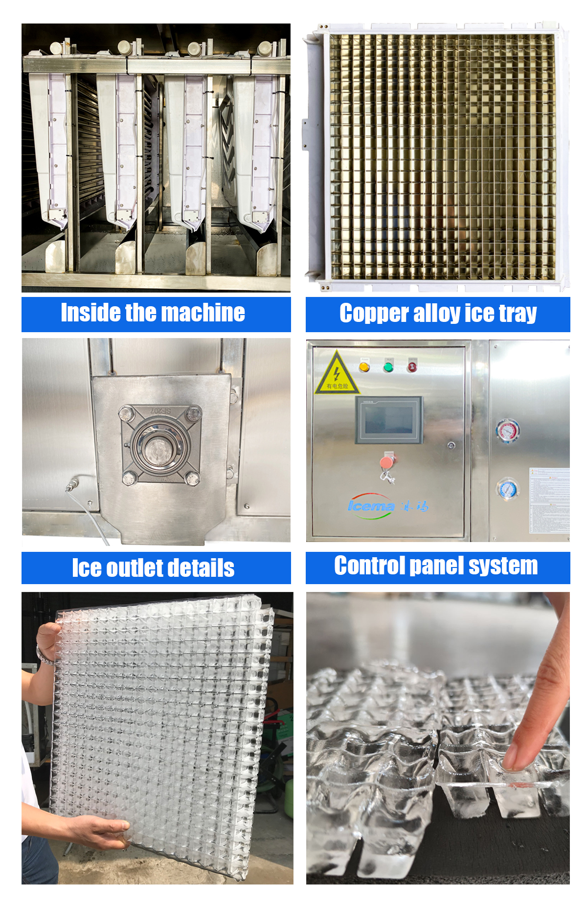PU Material Insulation Ice Cube Maker Machine 5000kg per Day for Industrial Needs