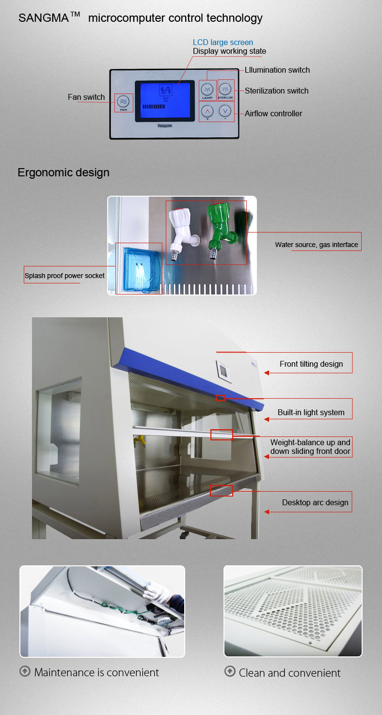 HEPA Vertical Laminar Flow Hood Air Flow 50Hz Laminar Flow Hood Cabinet
